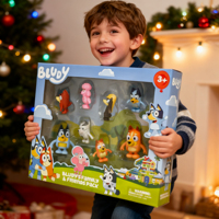 Cartoon 8Pcs Bluey family Bingo Figurines Toy Figures Movable Joints Action Figure Model Children Christmas Gift Decoration Toy