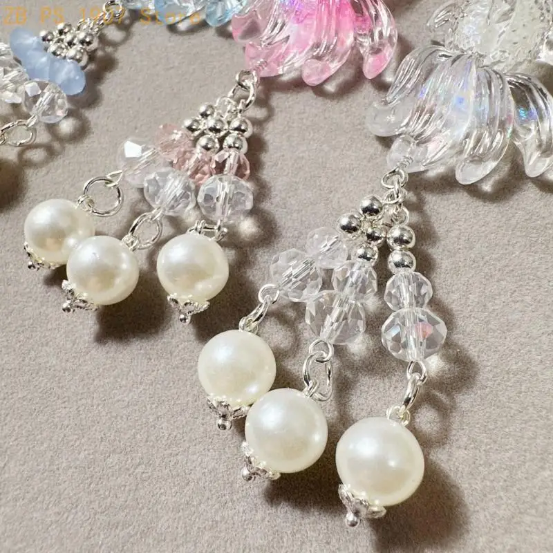 Reusable Acrylic Phone Lanyard for Keys and Phones Travel Friendly Nighttime Visibility Beaded Keychain 55KA