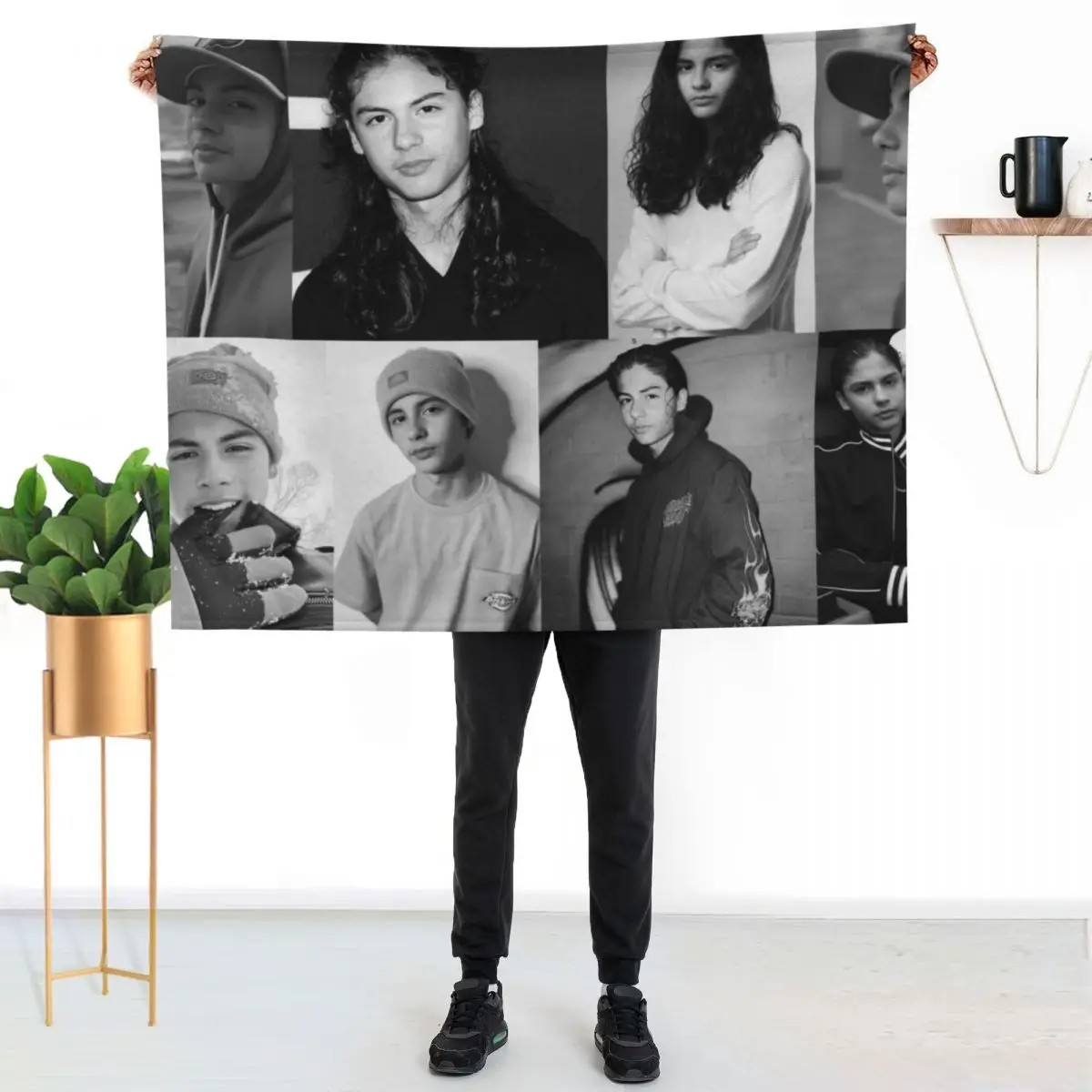 

Black and White Miguel Cazarez Mora Collage 2 Throw Blanket Soft Solid Color Blanket for Couch Bed