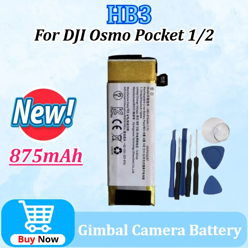 New upgraded HB3 - 875mAh-7.7V Replacement Camera Battery with Tool Kit for DJI Osmo Pocket 1 Osmo Pocket 2 Osmo Pocket II