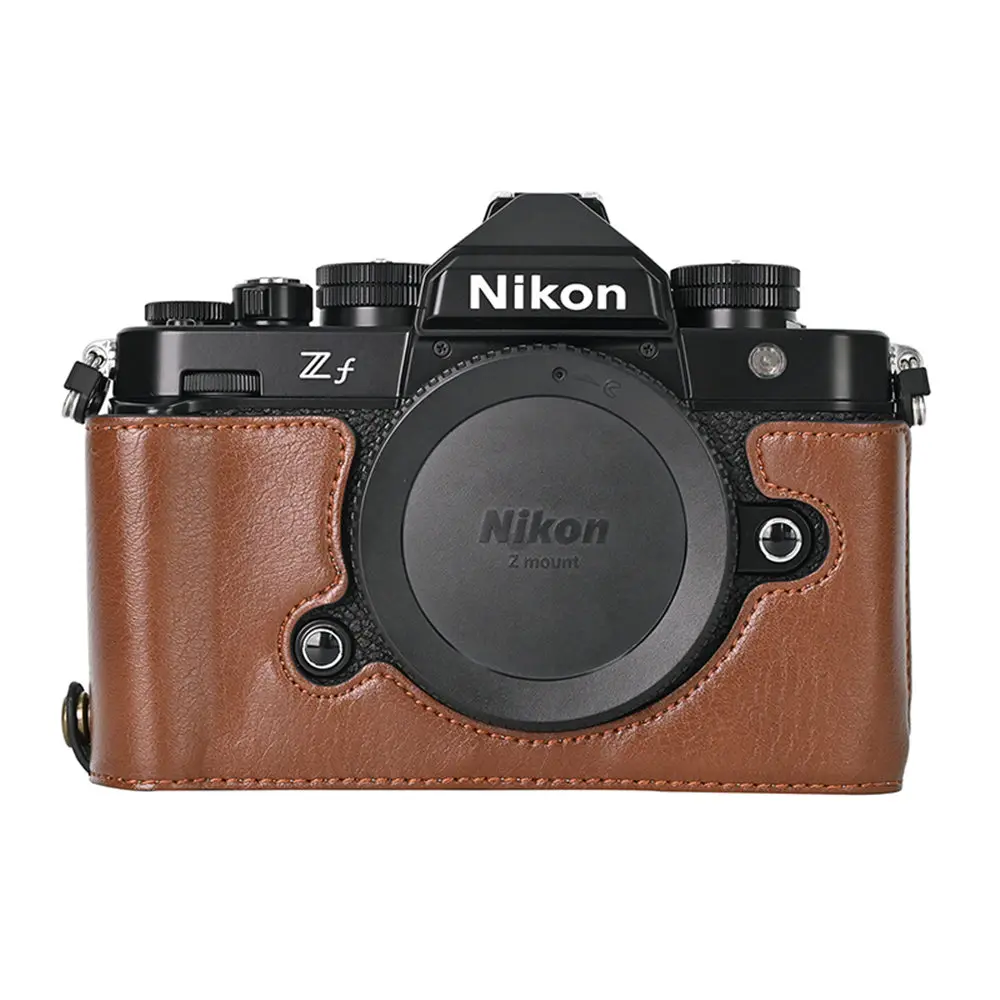 PU Leather Camera Half Body Case For Nikon Zf ZF Battery Opening Bottom Cover