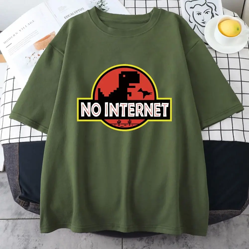 T-shirt imprimé dinosaure de dessin animé pour hommes, Design sans Internet, coupe confortable, haut décontracté pour un usage quotidien, autre matériau 00%