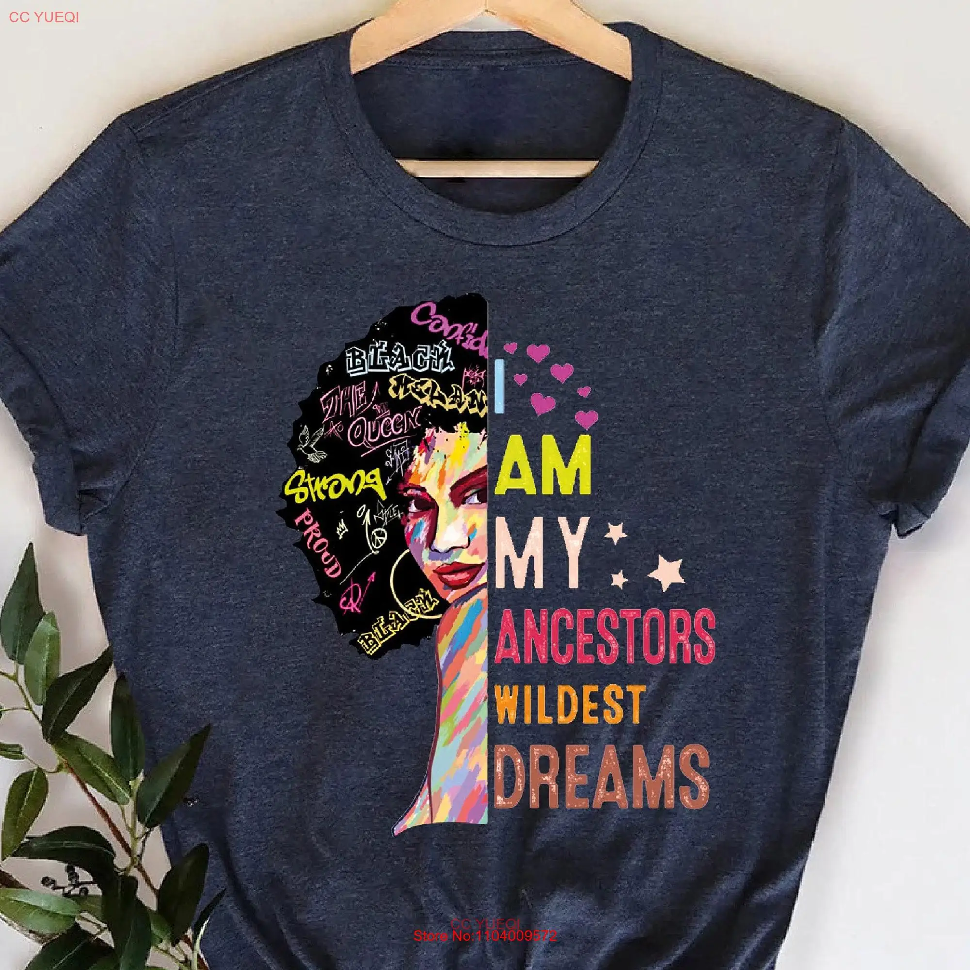 I am My Ancestors Wildest Dreams T Shirt Black Womens Kwanzaa SweaT History Month Kinara Sweaters long or short sleeves