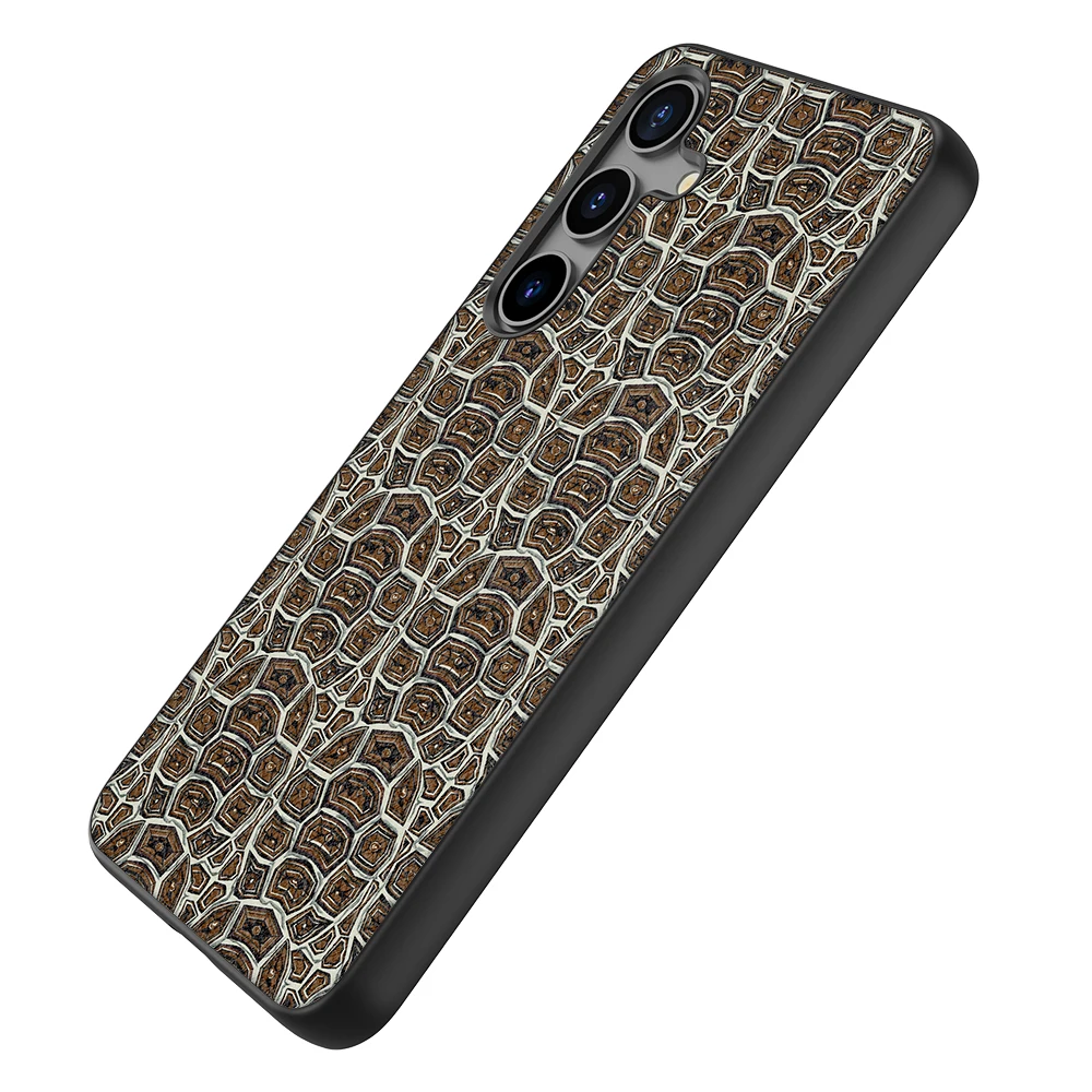 Back Cover Leather Case for Samsung Galaxy S20 S21 S22 S23 S24 Plus Ultra FE Fan Edition 5G with Snake Skin Pattern Image Print