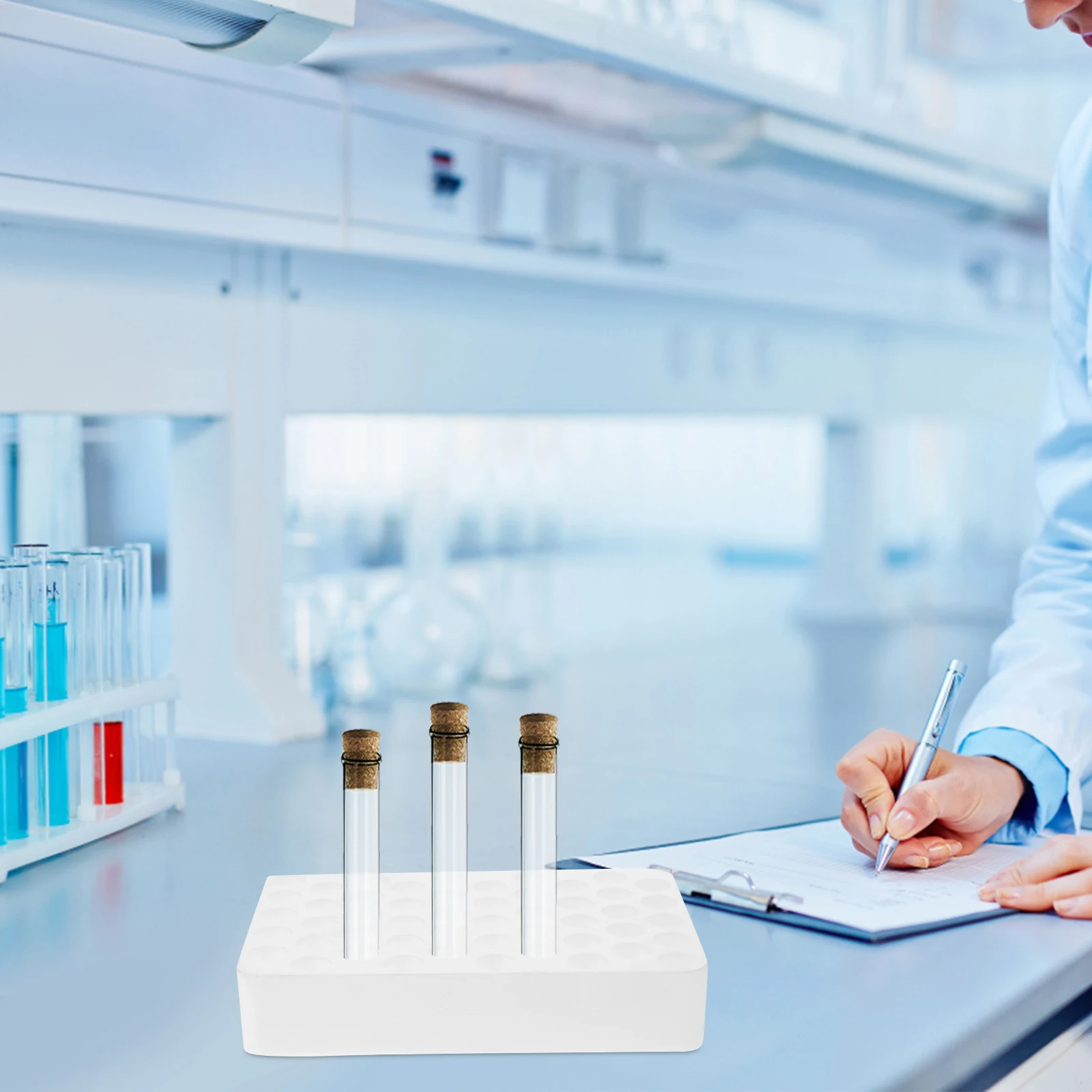 

Tube Rack Test Tube Holder Foam Base Lab Storage Stand for Scientific Experiments Plant Samples Multipurpose ganizer