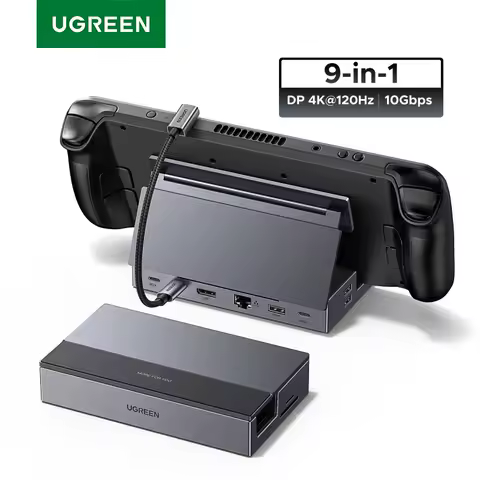 UGREEN USB HUB Steam Deck Docking Station Type-C to 4K120Hz DP 10Gbps Gigabit RJ45 PD100W SD/TF for Steam Deck Rog X Legion Go