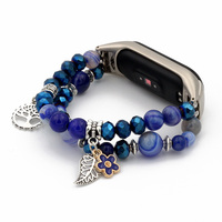 Beads Mi7 Watch Strap Women for Xiaomi Mi Band 7 6 5 Bracelet Wristband Miband 4 3 Watchband Natural Blue Stone Beaded Handmade