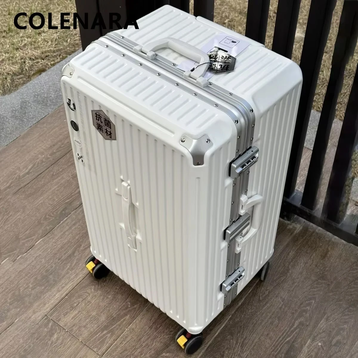 COLENARA New Suitcase Aluminum Frame Trolley Case Large Capacity Password Box 22