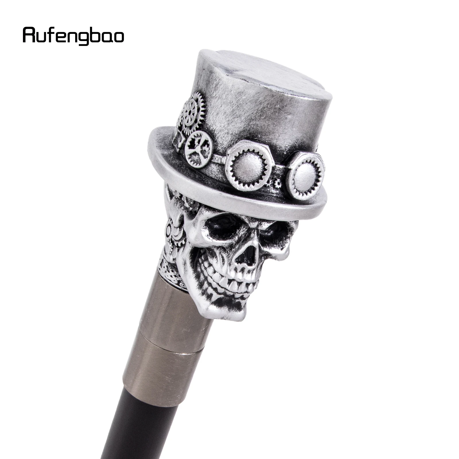 White Hat Gear‌ Skull Head Walking Cane Fashion Cane Decorative Cane Halloween for Cosplay Parties, for Cosplay & Party 93cm view 5