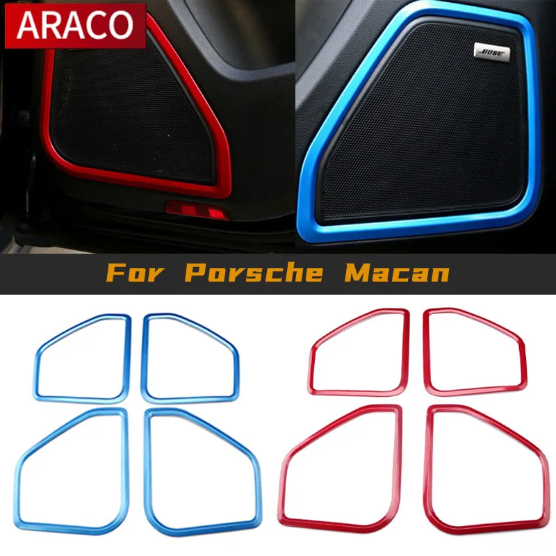 

For Porsche Macan Stiker Mobil Krom ABS dari Payet Dekorasi SPEAKER AUDIO