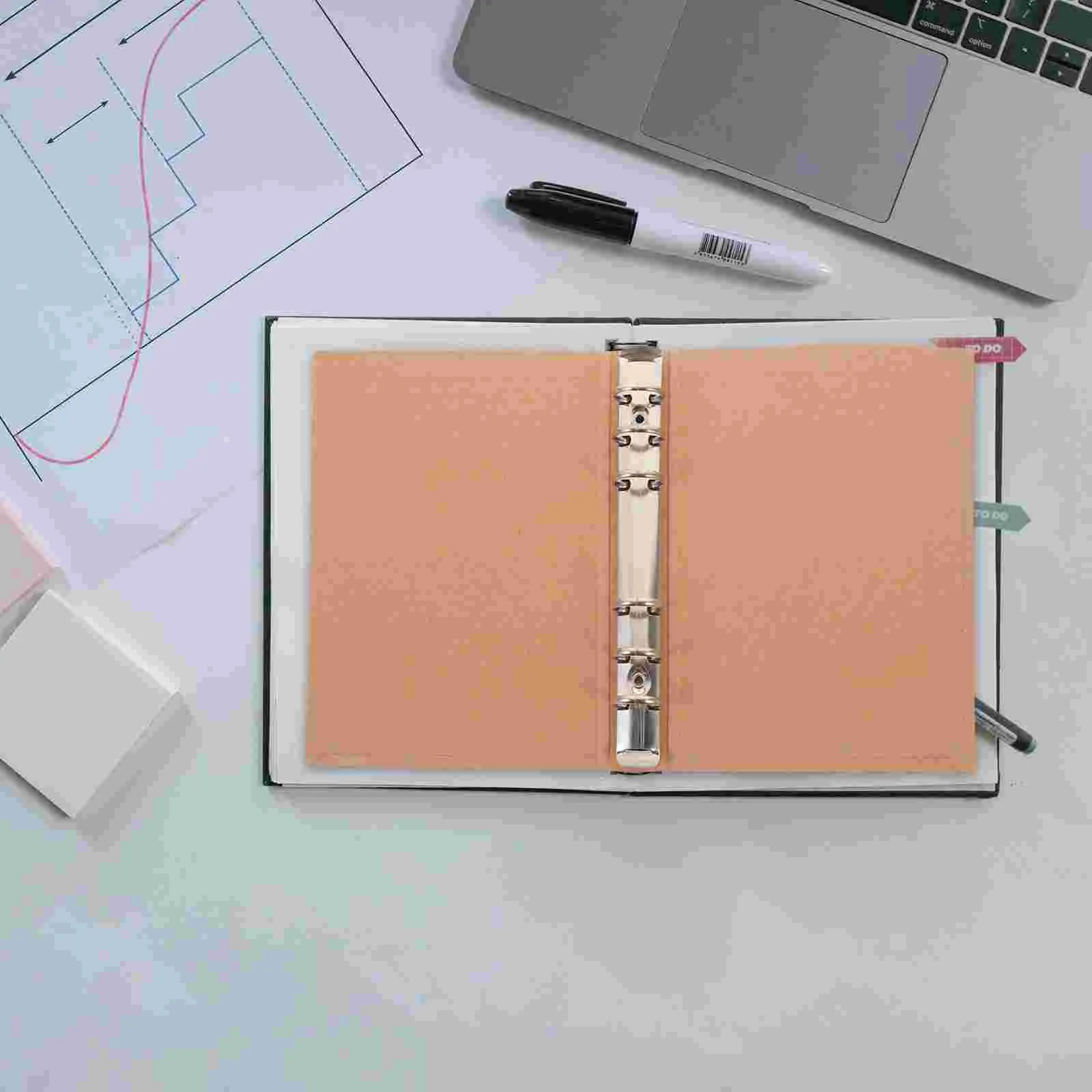 

Vintage Kraft Paper Loose-leaf Book Notebook Shell Protector Desktop File Organizer Document Folder