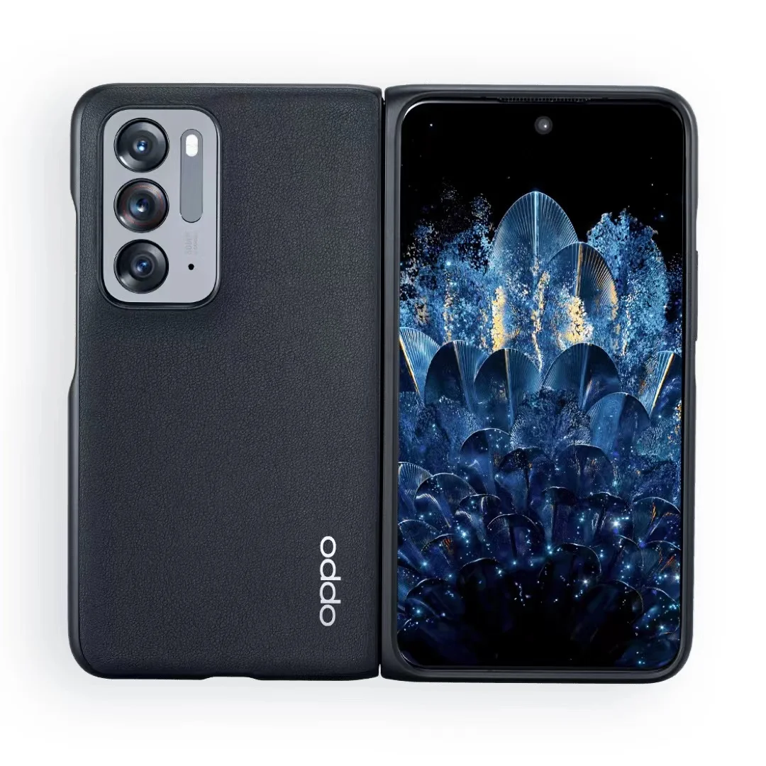 PEUM00 PC Case Cover Flip Case OPPO Find N Asli Ultra Tipis Kulit PU Bahan