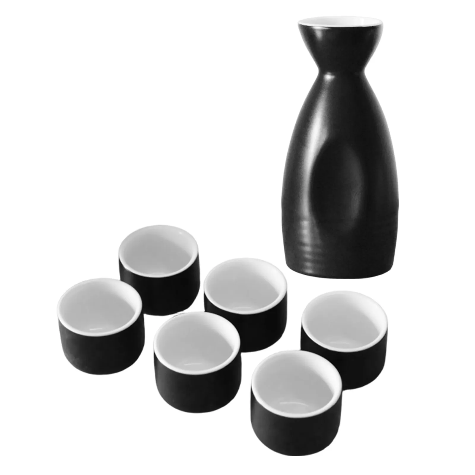 

Набор для японского саке: керамическая фарфоровая бутылка, традиционные чашки, горячая керамическая посуда для напитков, графин для подачи вина