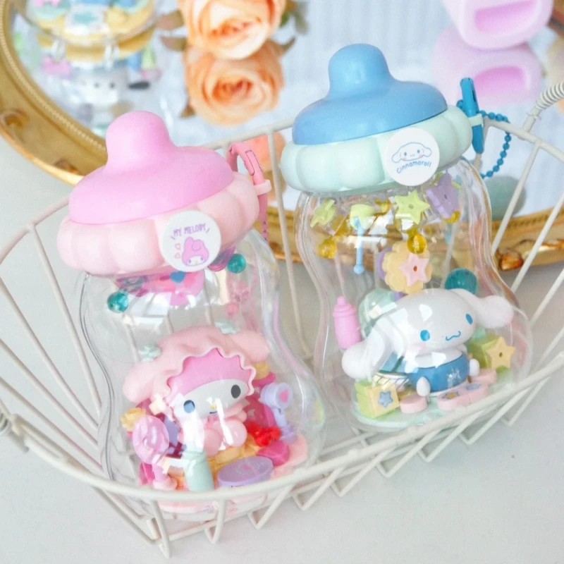 

Sanrio Building Blocks Kuromi Pochacco My Melody Ton Ton Bottle Splicing Model Ornaments Educational Toy Collection Gift