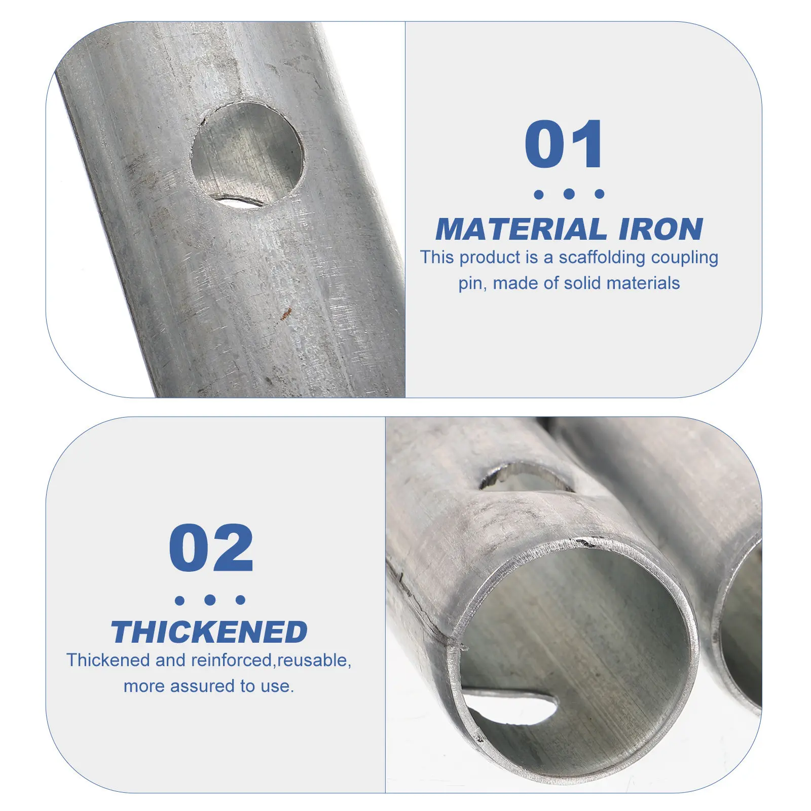 2Pcs Scaffolding Coupling Pin with Collar Precision Cast Molding Easy Install High Strength Reusable Scaffolding Spring Retainer