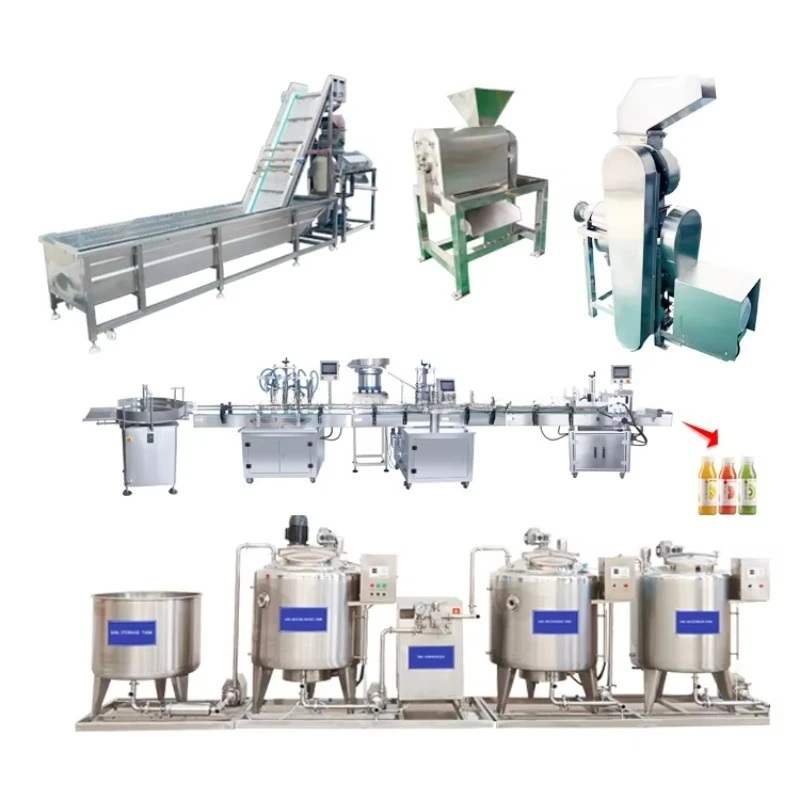 Full Automatic Fruit Juice Processing Bottling Production Line Complete Set Washing Juicing Filling Sterilizing Equipment Custom