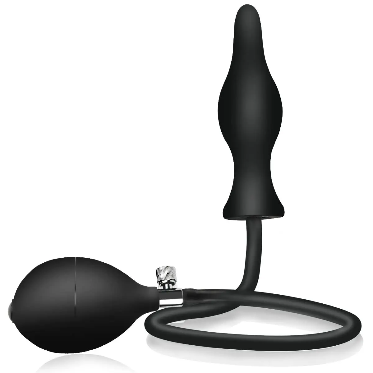 Silicone Expand Inflatable Anal Plug - Body-Safe Medical Grade Waterproof Butt Sex Toy for Male, Female and Beginners (Black Cla