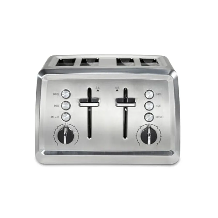 

4-Slice Toaster with Extra-Wide Slots Bagel Setting Toast Boost Slide-Out Crumb Tray Auto-Shutoff Cancel Button Stainless Steel