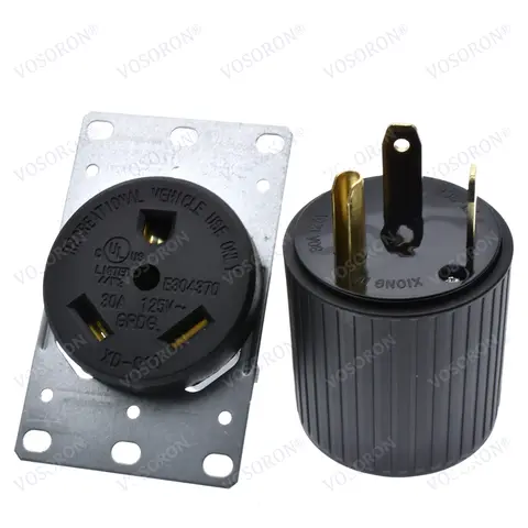 NEMA TT-30P TT-30R 미국 발전기 플러그 소켓, 산업용 전원 플러그 소켓, 인라인 와이어 커넥터, 미국 125V, 30A