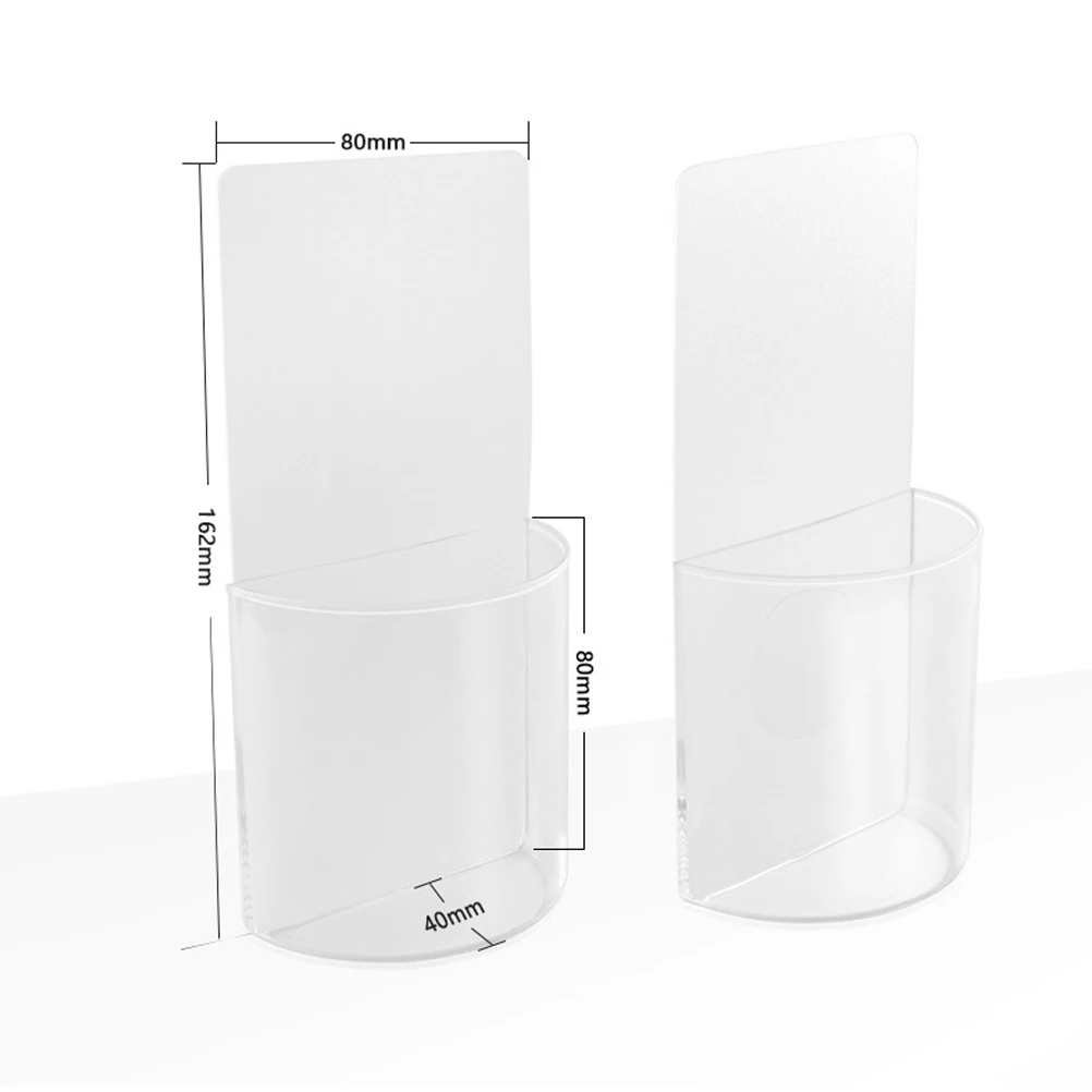 

2pcs Remote Control Storage Box Acrylic PU Material Wall Mounted Holder Stand Container Rack Save Spaces Reusable