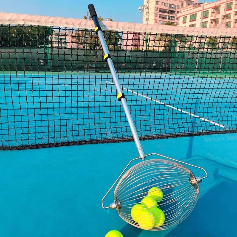 

Scalable Tennis Ball Picker Stainless Steel Tennis Collector Portable Adjustable Ball Pick Up Basket Professional Sports Parts