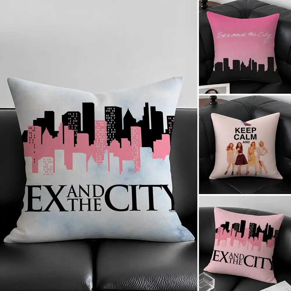 TV Series Sex and the City Cushion Cover Natural Linen Pillowcase Set, All-in-One Decor for Sofa, Bedroom & Chair