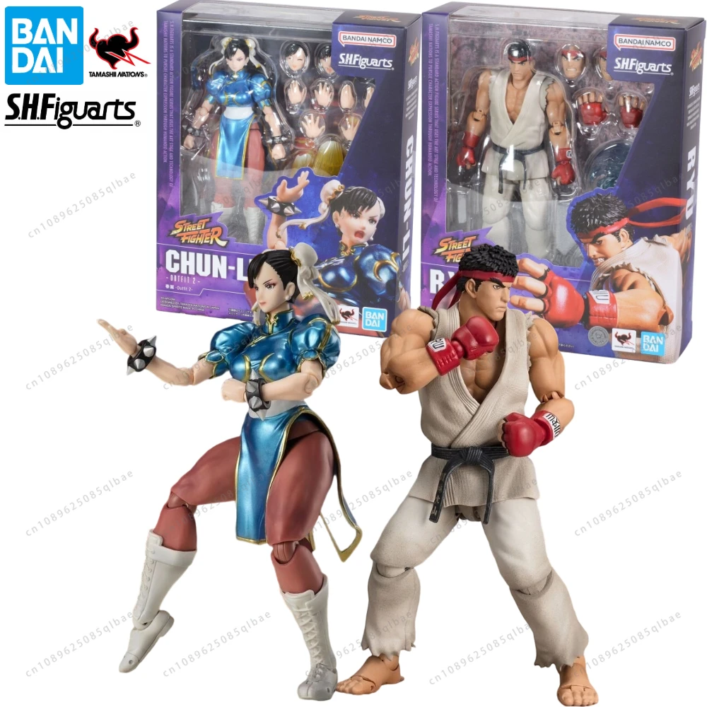 In Stock Bandai S.H.Figuarts Shf Street Fighter Ryu Chun Li Outfit 2 Action Figure Toy Model Gift