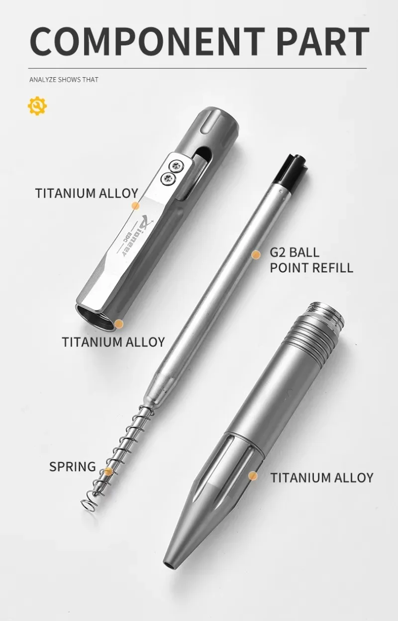 Titanium Tactical Pen Multifunctional Window Breaker Emergency Survival Tool Pen With Key Ring Camping Hiking Gift For Men