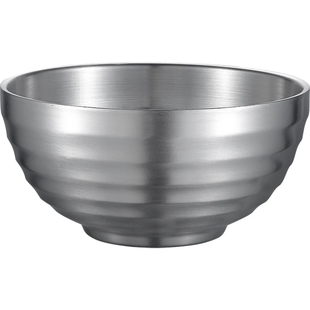 

Classical Stainless Steel Ramen Bowl Insulated Salad Soup Dish Healthy Tableware for Barbecues Home Dining 124 Char