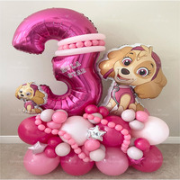 1Set PAW Patrol Digital Balloon Set Kids Birthday Party Decoration Baby Shower Supplies Anime Room Decor Boys Girls Gifts