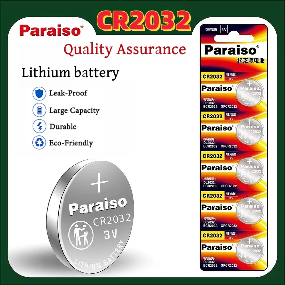 5PCS CR2032 Bateria 3V Lithium-ion Button Cell DL2032 ECR2032 5004LC For Toy Calculator Car Key Watch Remote Control CR2032