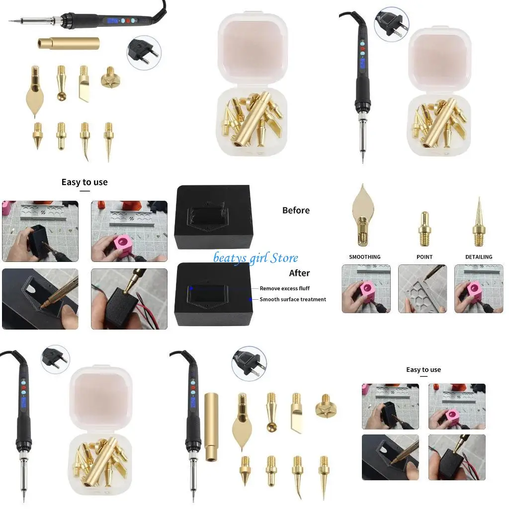 

C7AB Heat Insert Nut Iron Tip Heat Set Insert Tool Soldering Iron Tip 3D Printing Modify Finishing Tool Brass Thread Embedded