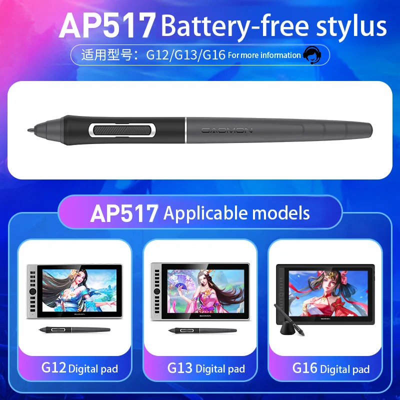 havapen pertainArtPaint AP32 S620/S630/S830/M106KPRO/M10KPRO/M1220/1230 Стилус без батареи Графический планшет Ручка для рисованияЦифровая Фото №4