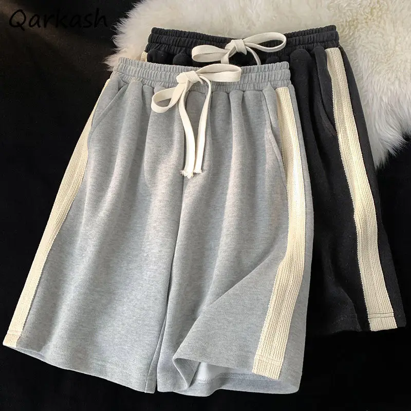 

High Waisted Shorts Women Panelled Baggy Vintage Summer Thin Streetwear Unisex All-match Sporty Casual Korean Style Popular 2023