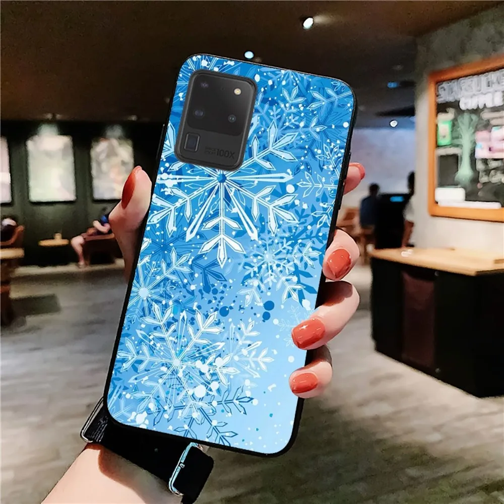 Winter Snowflakes Phone Case For Samsung S 9 10 20 21 22 23 30 23plus lite Ultra FE S10lite Fundas