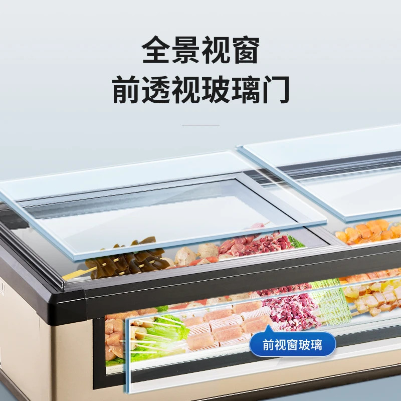 Mobile tricycle stall freezer refrigerated display cabinet desktop refrigerator