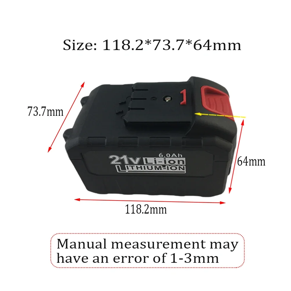 21V 6000mAH lithium battery for Quanyou cutting machines, electric drills and other tools, compatible with power tools