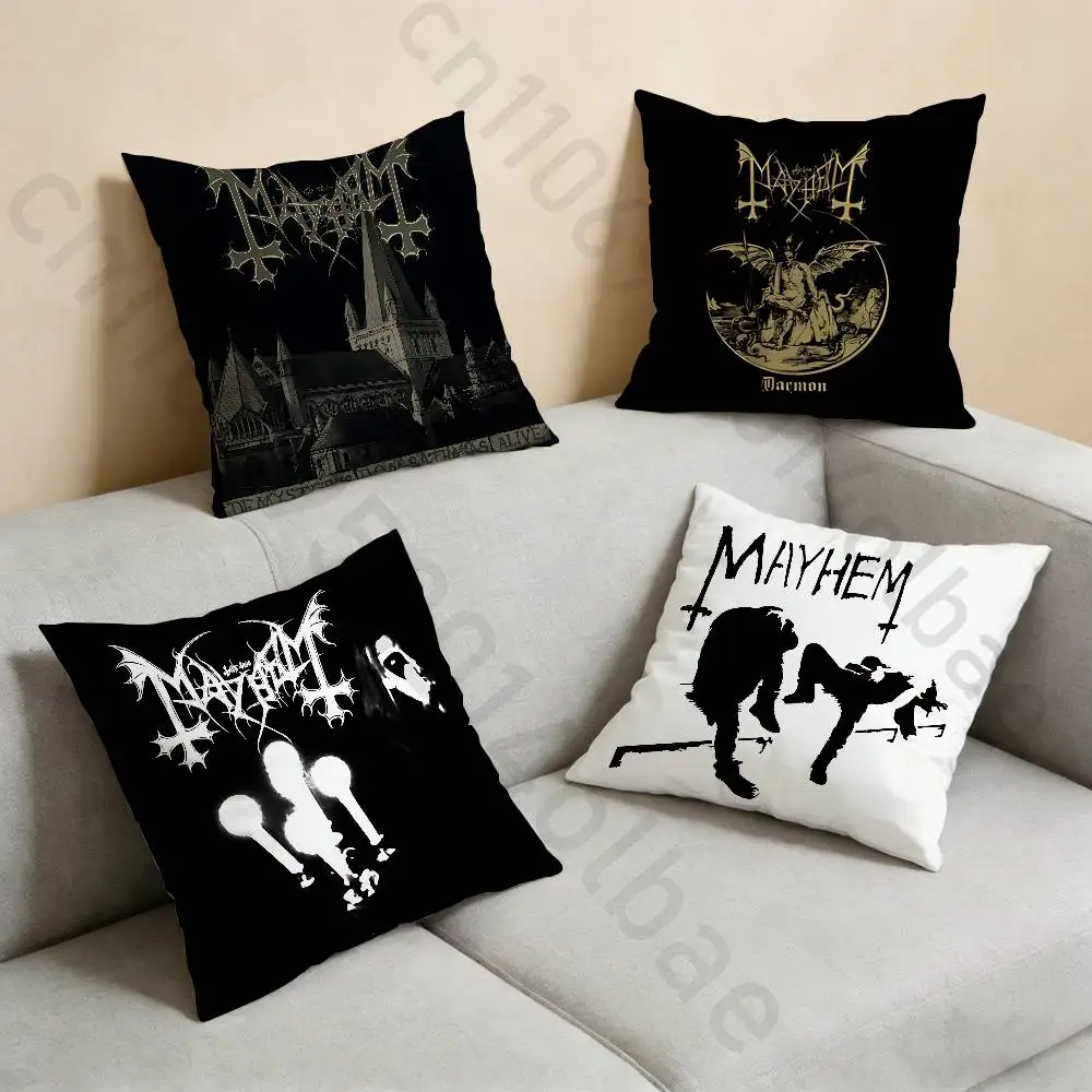 M-Mayhem Deathcrush Pillow Case Square Double-Sided Printing Short Plush Sofa Cushion Cover Bedroom Bedside Pillow