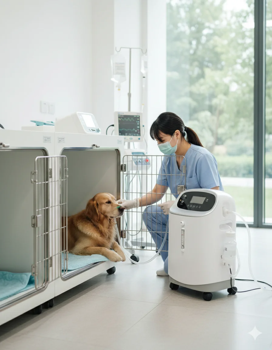 Medical Grade Animal Oxygen Machine With Atomization Function Portable Oxygen Generator For Respiratory Care And Vet Clinic Use