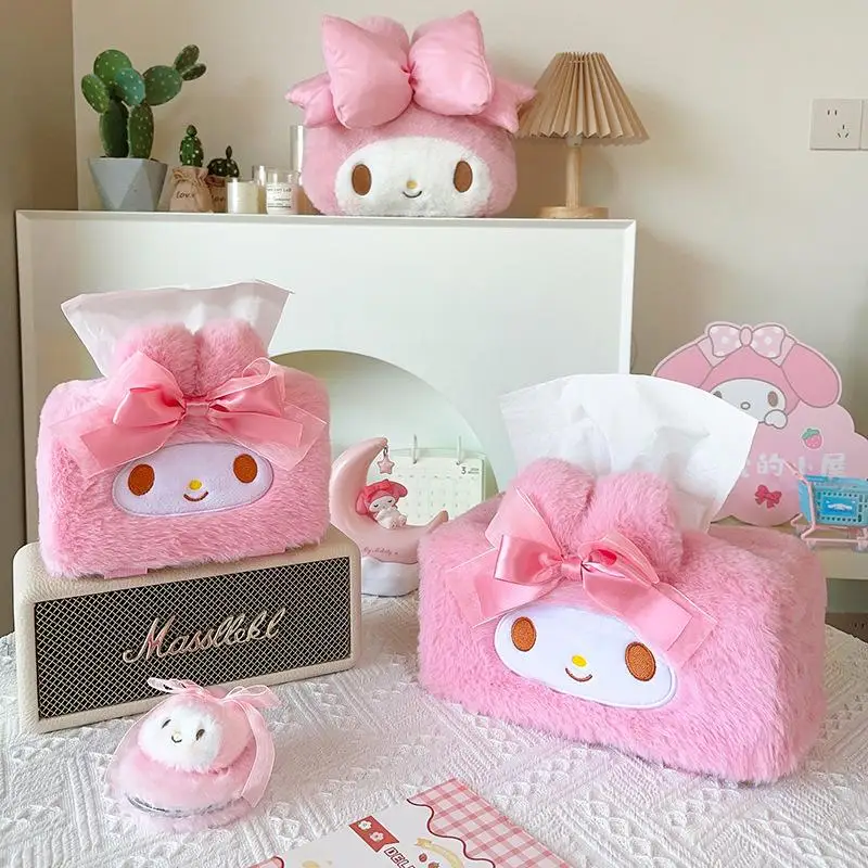 

Sanrio Cartoon Storage Bag My Melody Popular Cute Tissue Bag Cartoon Anime Kawaii Household Desktop Decoration Tissue Bag