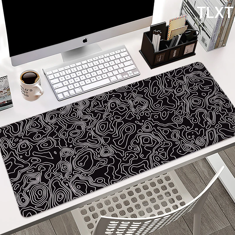 Grote Zwart Wit Gaming Muismat Xxl Mousepad Pc Gamer Muis Mat 90X40Cm Bureau Mat Mausepad Toetsenbord tafel Mat Computer Deskpad