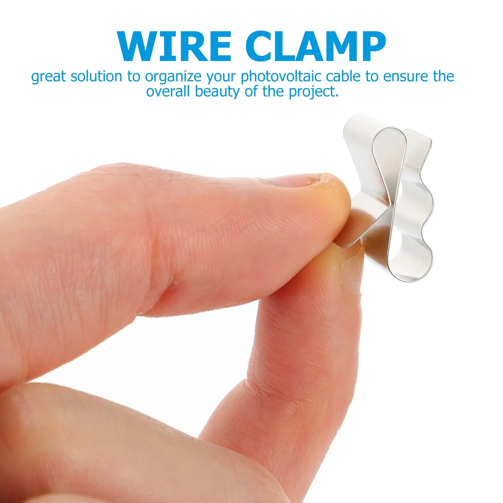 50Pcs Solar Panel Cable Clips 301 Stainless Steel Wire Clamps for Photovoltaic Module Frame Cable Management Easy Install No