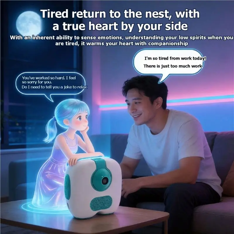 AI Intelligent Robot Interactive Voice Assistant With Wi-Fi Version Smart Clock Image Recognition Storytelling Functionality