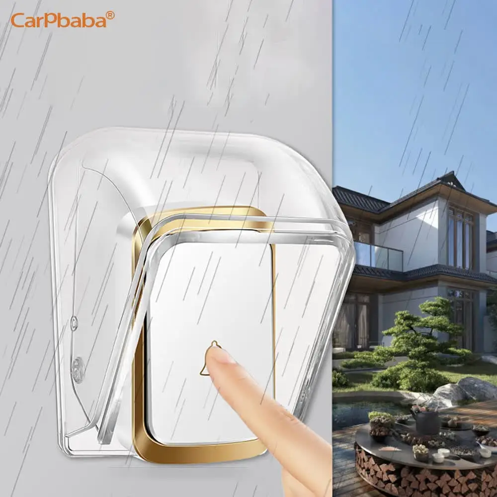 Doorbell Case Rain Cover Waterproof Cover For Wireless Doorbell Button Smart Ring Chime Button PC Transparent Outdoor Rain Cover
