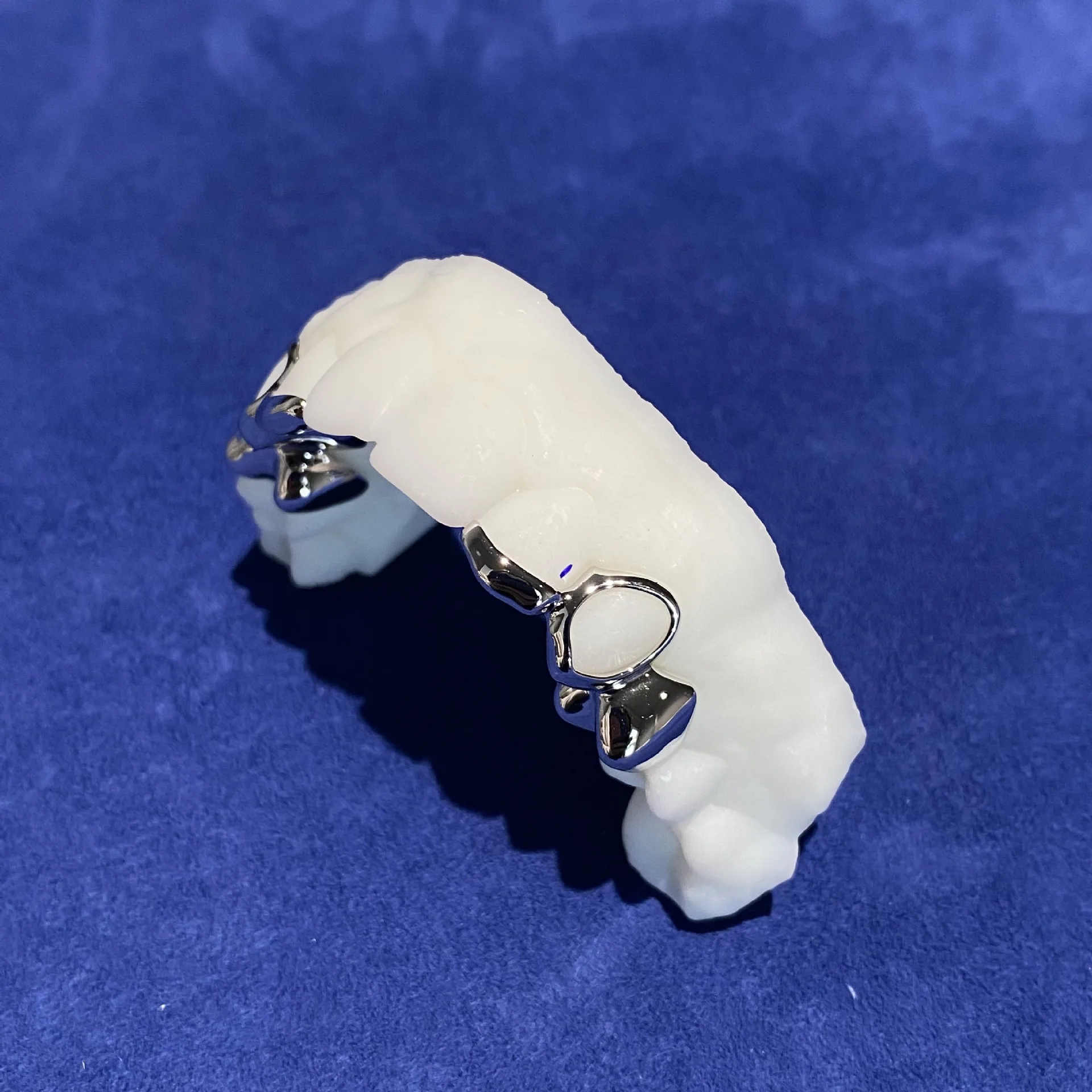 925 Silver Glossy Window Tooth Jewelry Hip-hop Style Tooth Jewelry European And American Cross-border Hot-selling Grillz