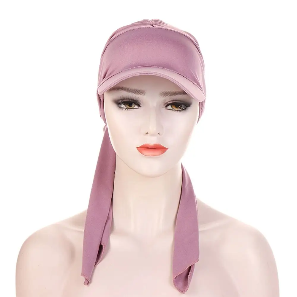 

Fashion Muslim Hat Muslim Hijab Multicolor Brim Pleated Tail Bow Hat Headband Hat Fashion Strap Hat Headscarf Sun Hats