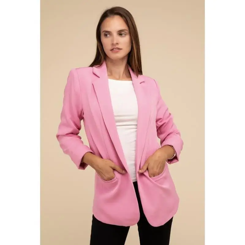 

Classic Knitted Long Sve Men's Suit Jaet Open Front Casual Sport Suit Autumn Season Seven Sve ort Pants