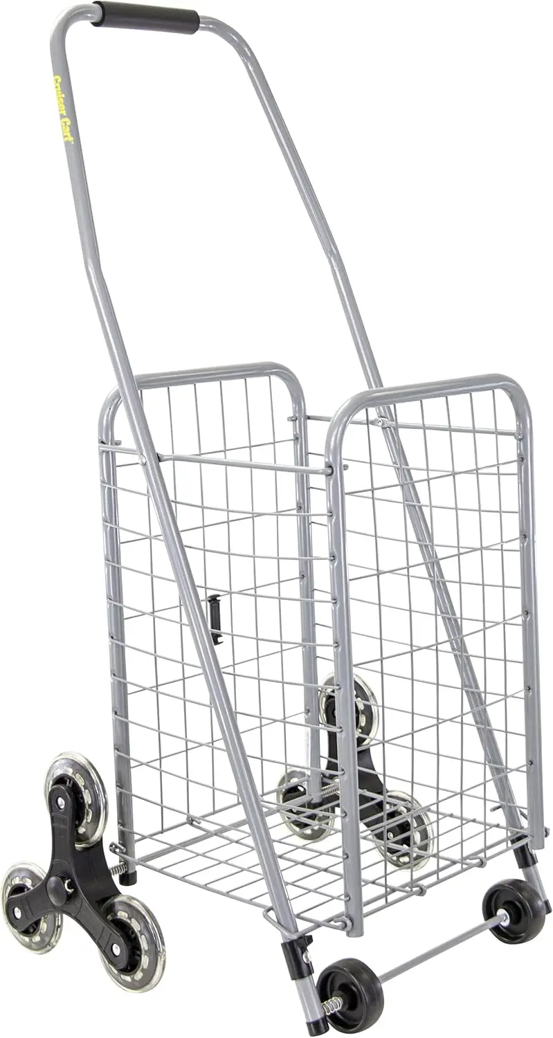 Stair Climber Cruiser Cart Sport, Foldable Grocery Cart on Wheels,Multi-Use Collapsible Folding Laundry Basket with Wheels