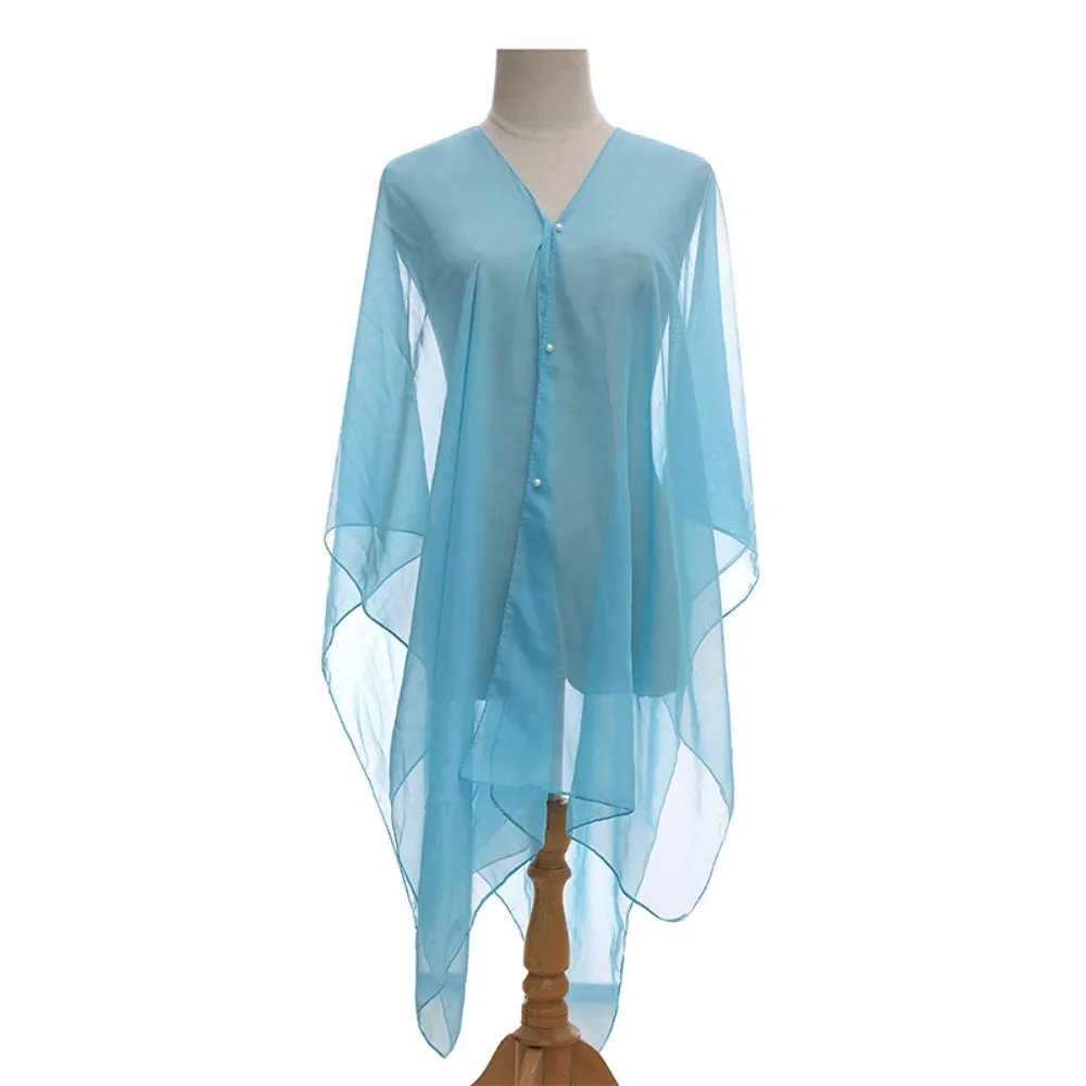 

Fashion Solid color Shawl Scarf Luxury Sun-Resistant Beach Cover Up Breathable Spring Swimwear Kaftan Top Women
