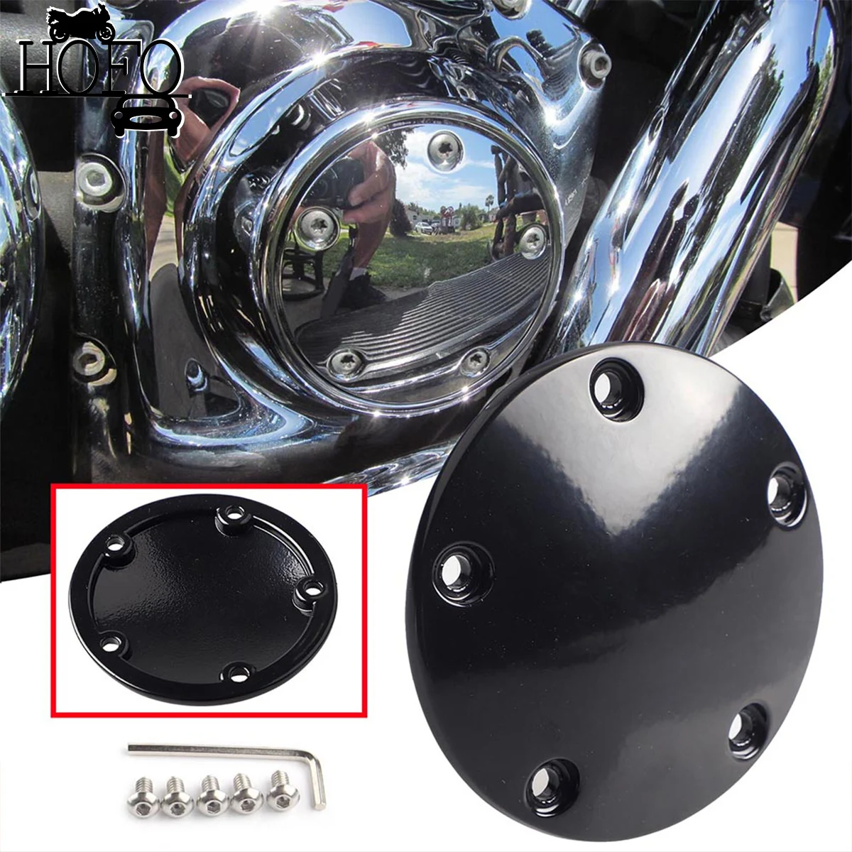 

Motorcycle Accessories Domed Timer Ignition Points Cover For Harley Sportster Big Twin 2 Hole 5Hole